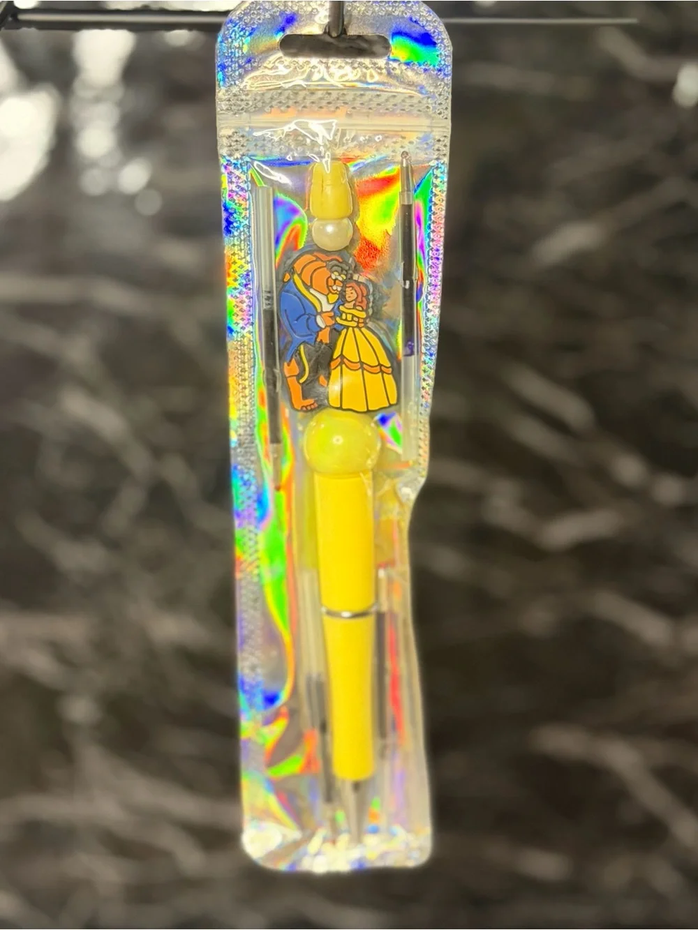 Beauty & the Beast Focal Bead Pen Black & Blue Ink